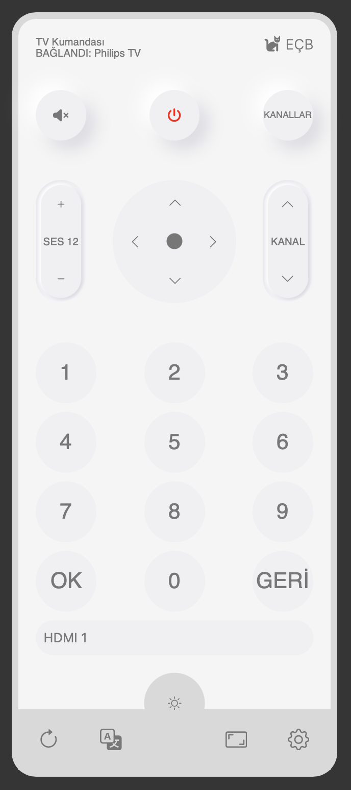 TV Remote Control in JavaScript / TV Uzaktan Kumandası