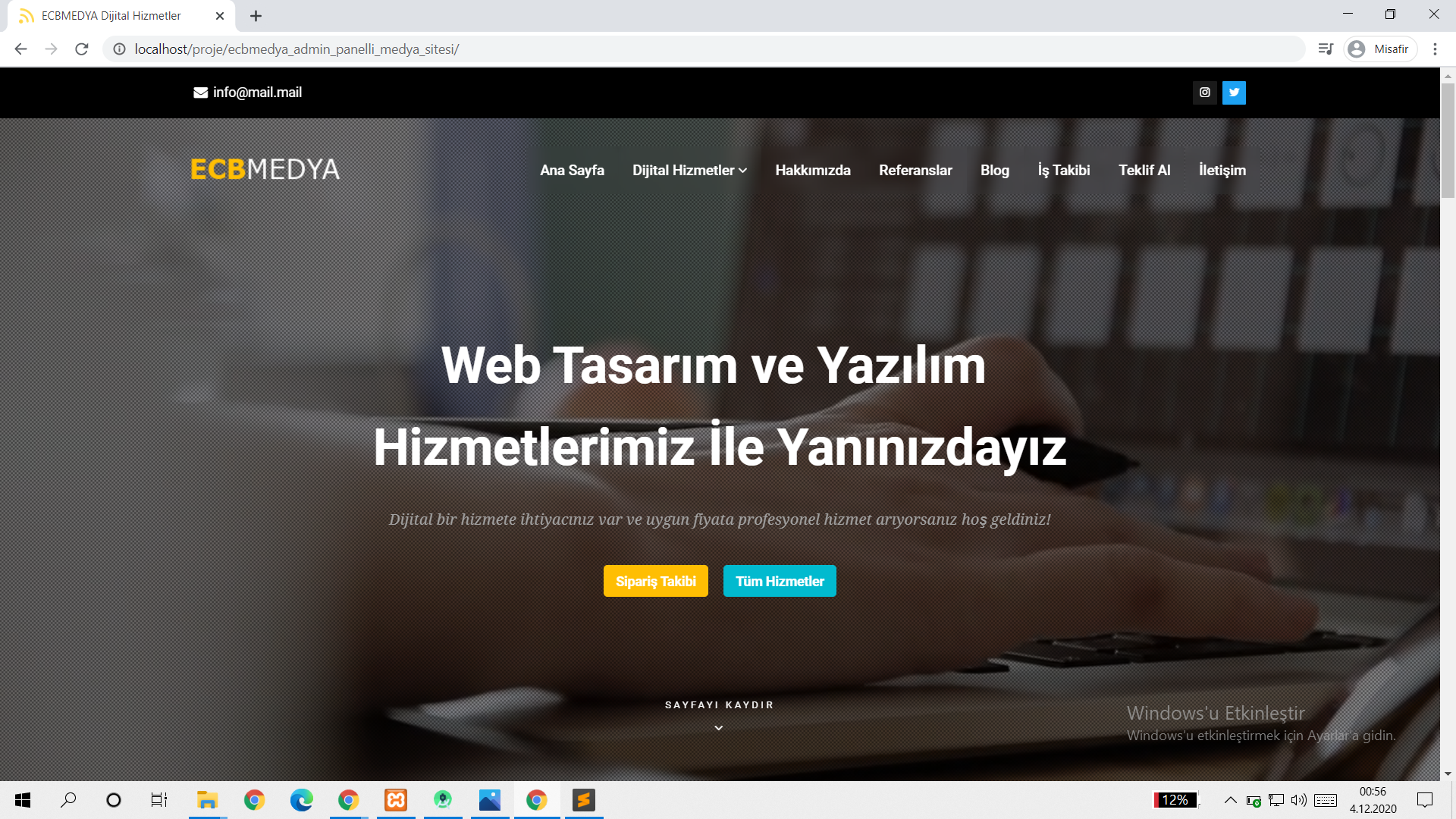 Medya Sitesi (İş Takip Sitemli ve Sipariş Durum Sorgulamalı)