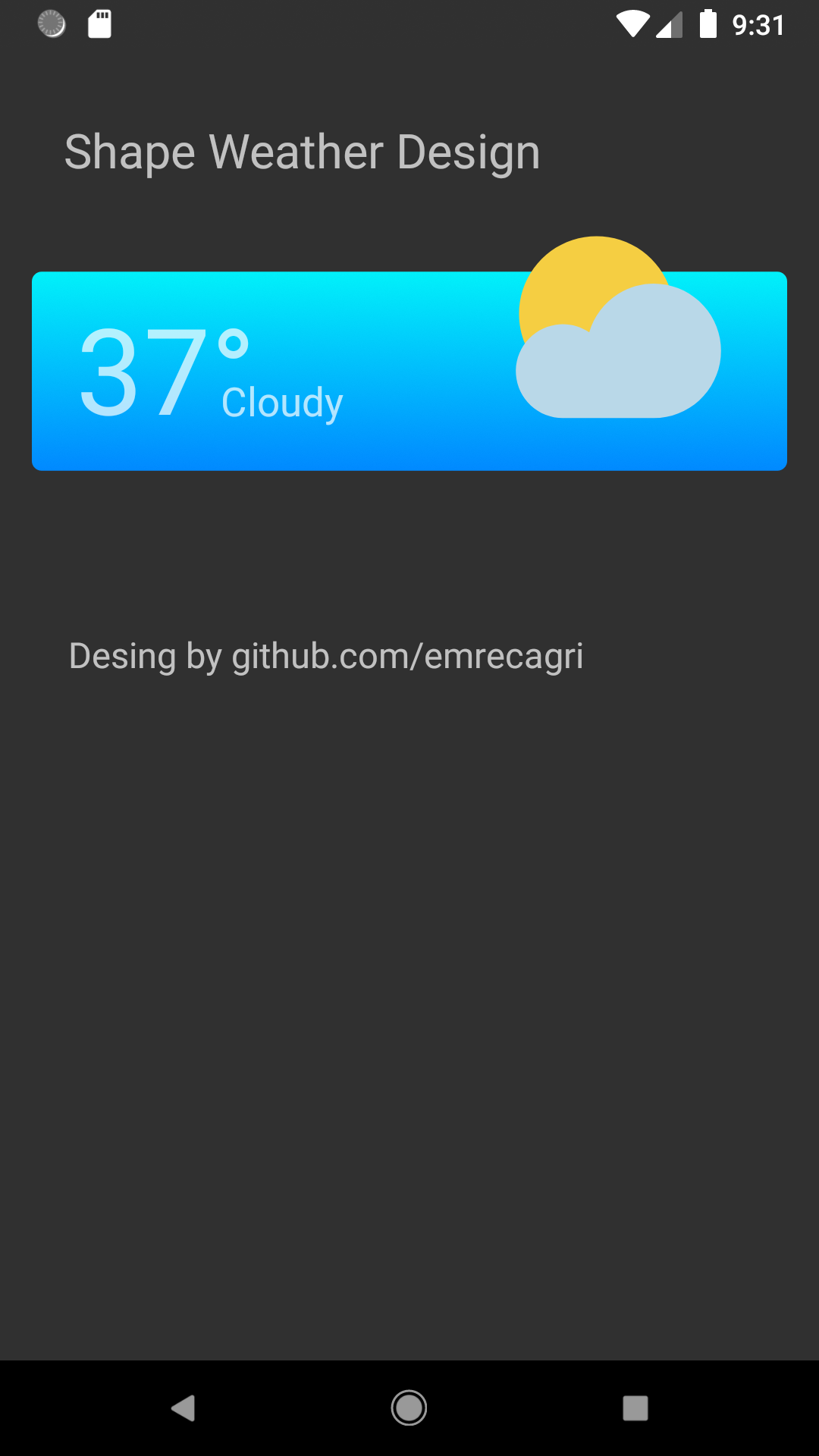 Android Hava Durumu Uygulaması Tasarımı