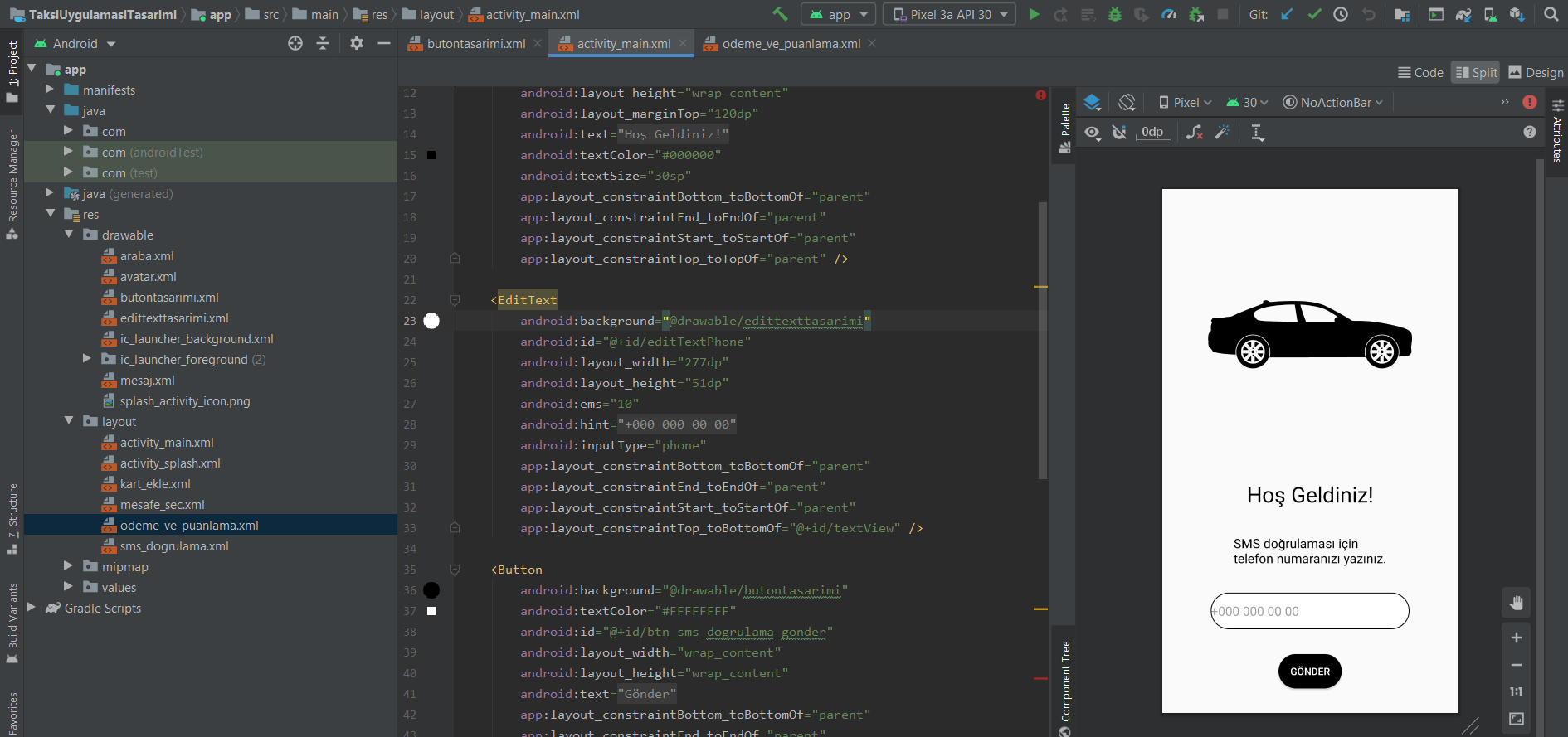 Android Buton ve Edittext Tasarımı Değiştirme