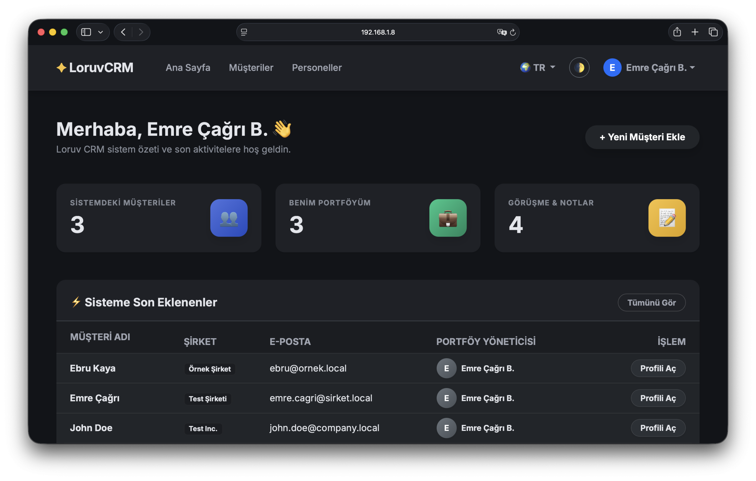 Loruv CRM: Yapay Zeka Destekli Kurumsal Yönetim Sistemi – AI-Powered Enterprise Management System